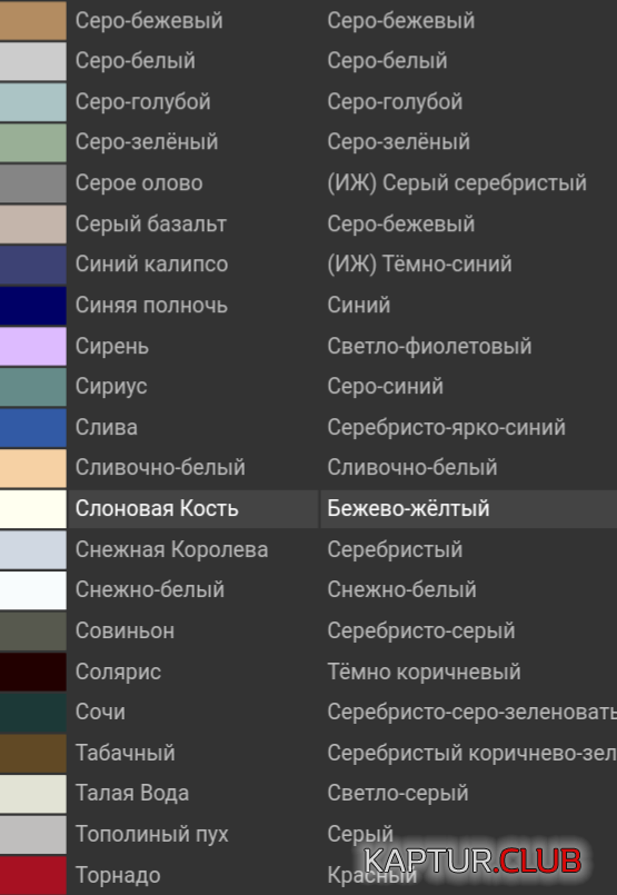 цвета.png | Рено Каптур Клуб Россия | Форум KAPTUR.SU