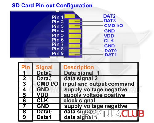 SD card pinout.jpg | Рено Каптур Клуб Россия | Форум KAPTUR.SU